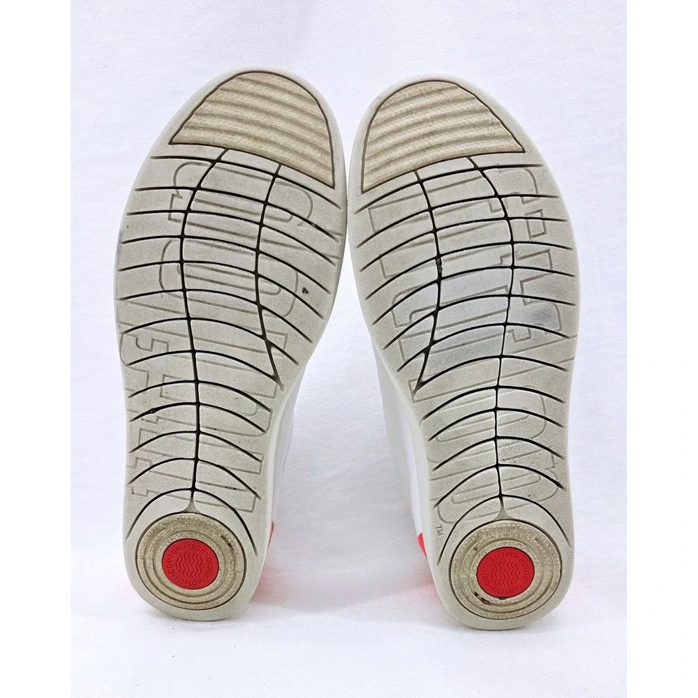 FitFlop Rally Neon-Pop Leather Sneakers‎ - Size 8